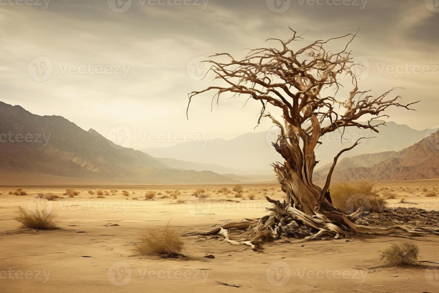 AI generated The stark beauty of a desert landscape. Generative AI photo