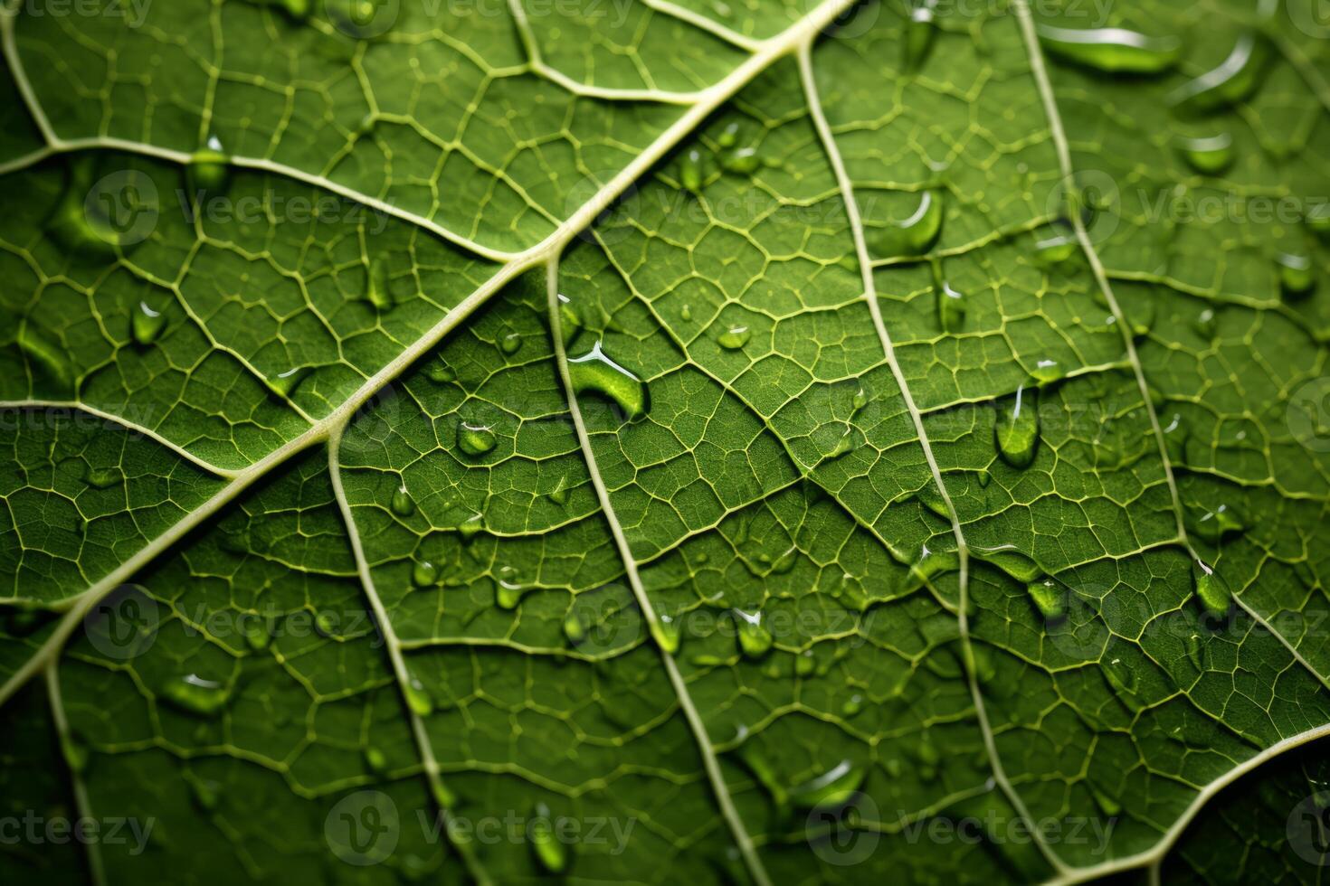 AI generated An extreme close-up of the texture of a leaf's surface. Generative AI photo