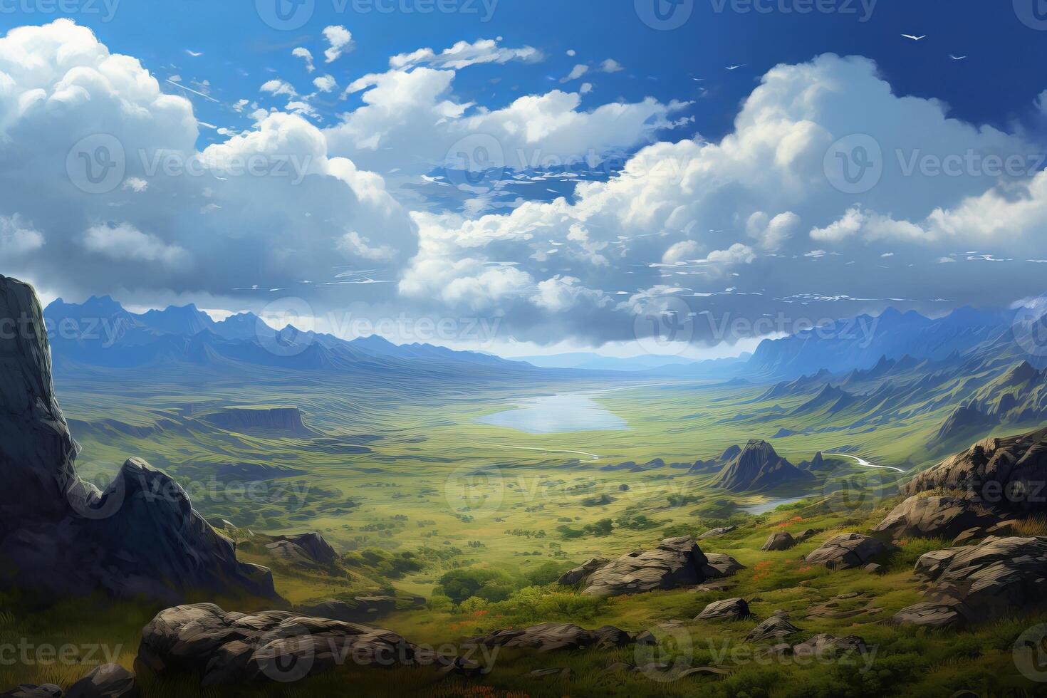 AI generated Rugged terrain and expansive skies in a classic natural landscape. Generative AI photo