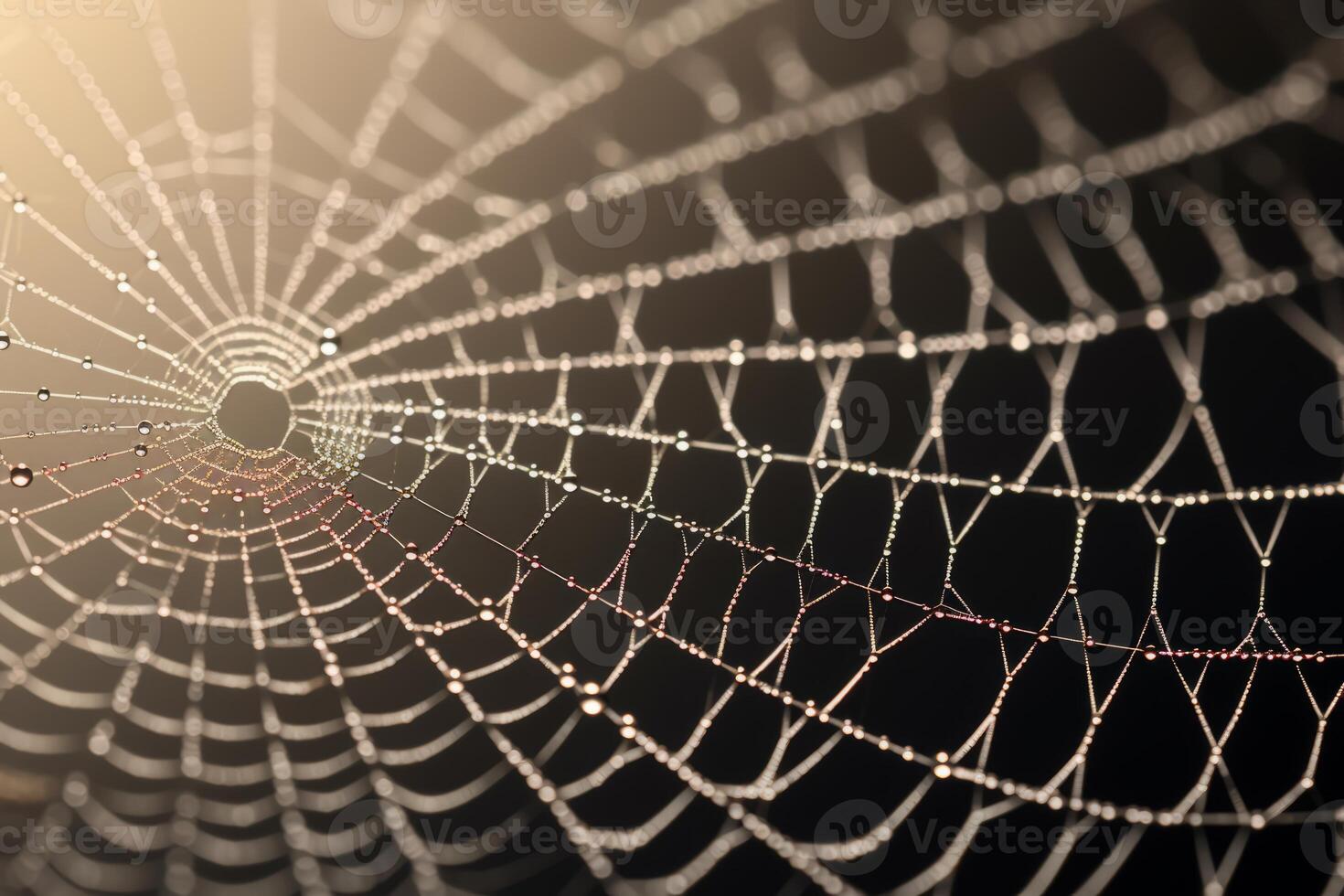 AI generated The delicate filigree of a spider's web. Generative AI photo