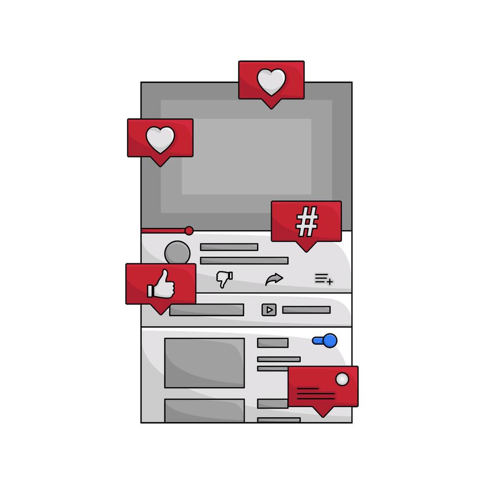 Illustration of social media feed vector