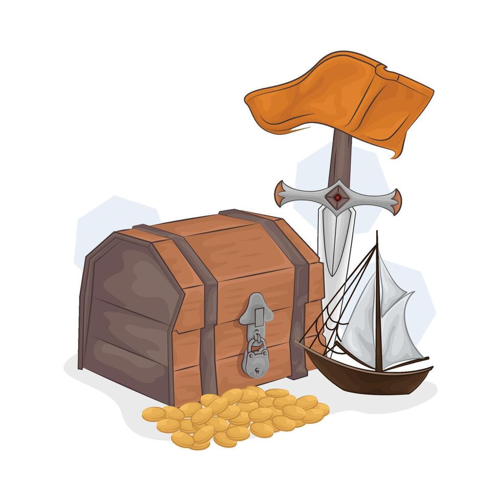 Illustration of treasure chest vector