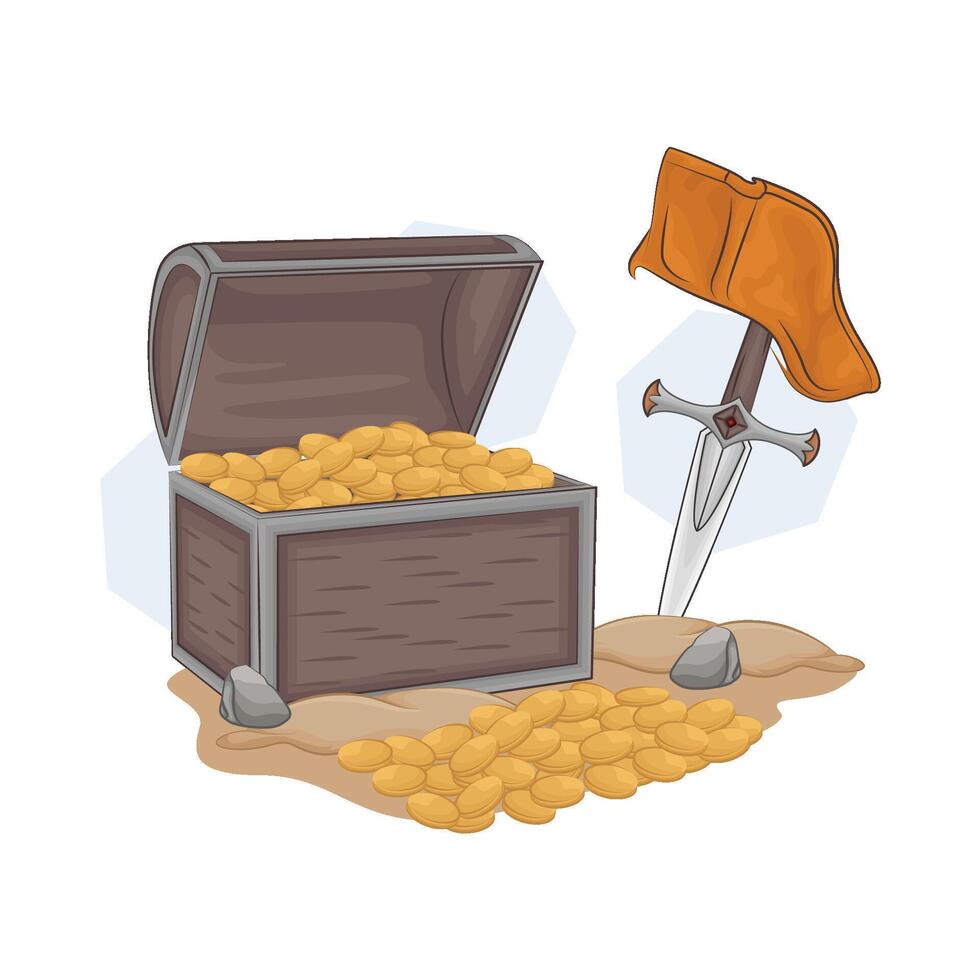Illustration of treasure chest vector