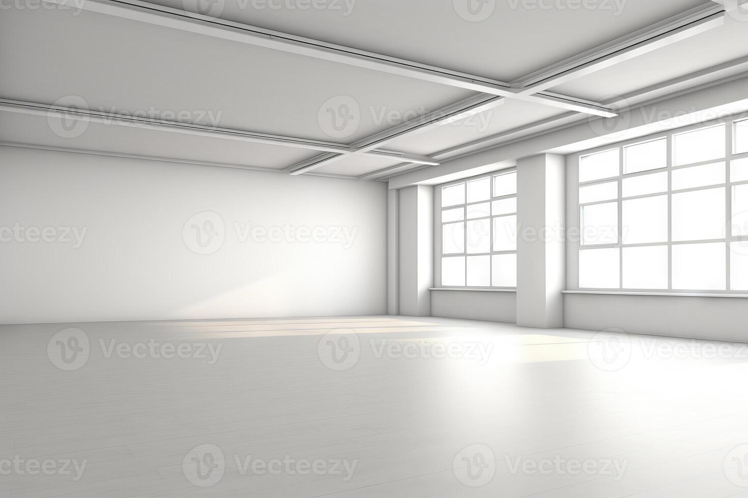 AI generated Empty room with endless possibilities for mock ups. Generative AI photo