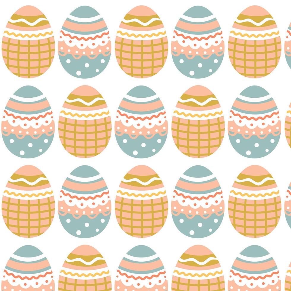 Easter eggs simple seamless pattern. Easter eggs, Easter symbol, decorative vector elements.
