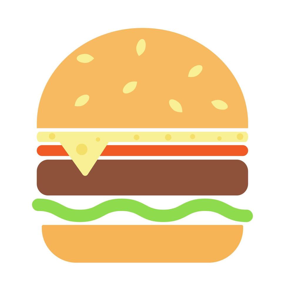 Burger logo design in minimalistic style. Fast food icon. Vector illustration.