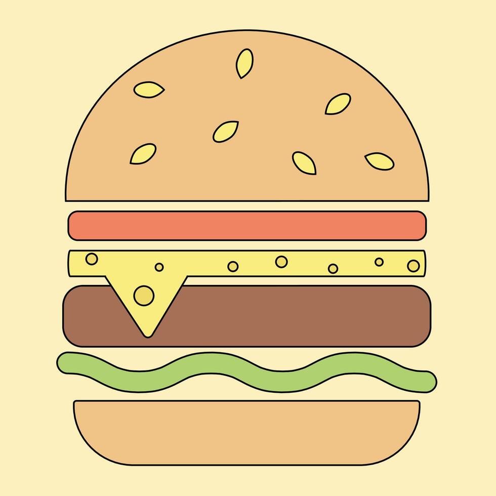 hamburguesa logo diseño en minimalista estilo. rápido comida icono. vector ilustración.