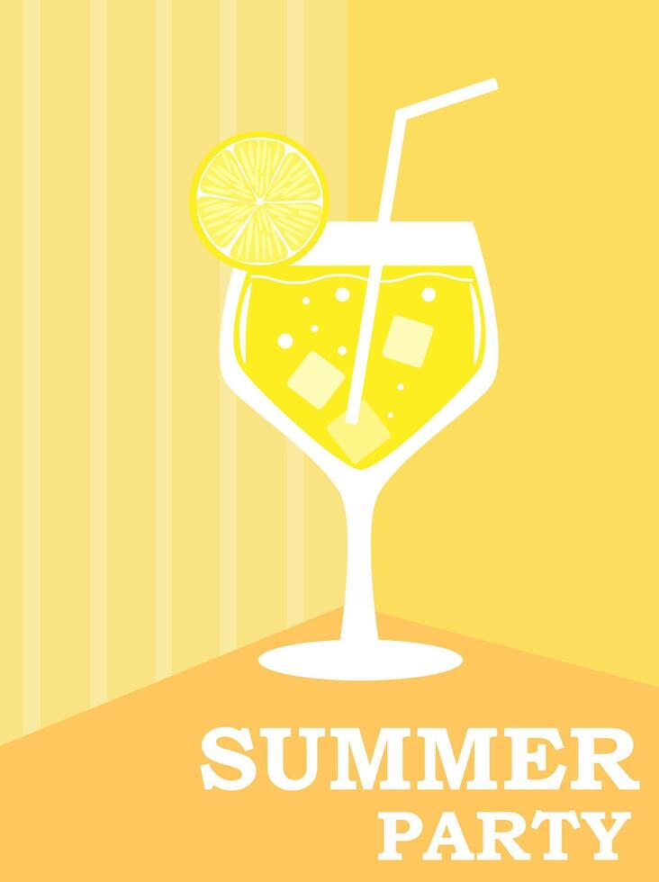 Vector illustration of summer cocktails. Icon, logo advertising flyer for bars and cafes.