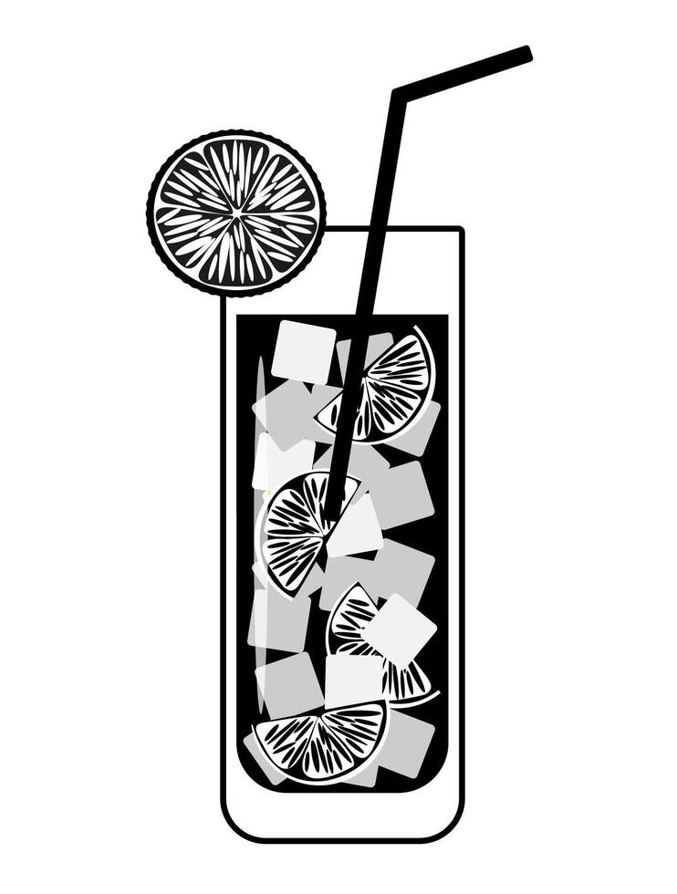 conjunto de cocteles ilustración de Fruta bebidas en lentes. bandera con suave y alcohólico bebidas, verano cocteles vector