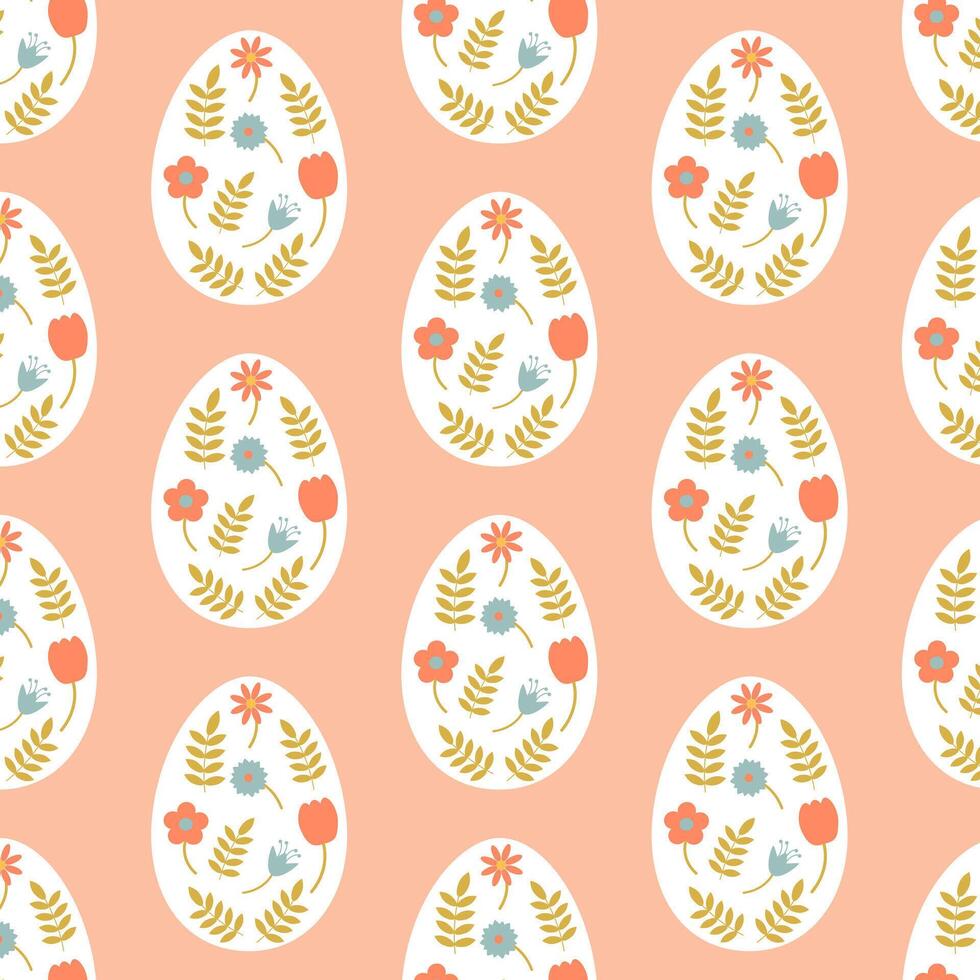 Easter eggs simple seamless pattern. Easter eggs, Easter symbol, decorative vector elements.