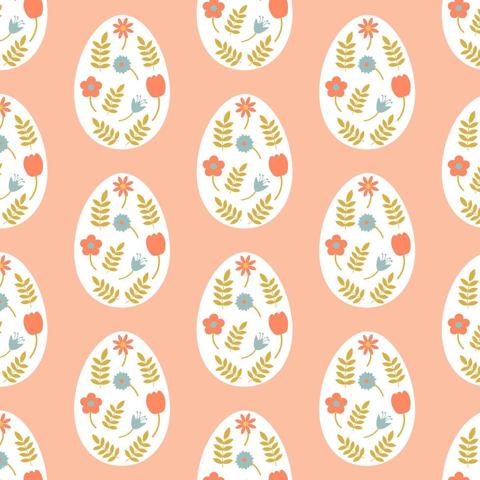 Easter eggs simple seamless pattern. Easter eggs, Easter symbol, decorative vector elements.