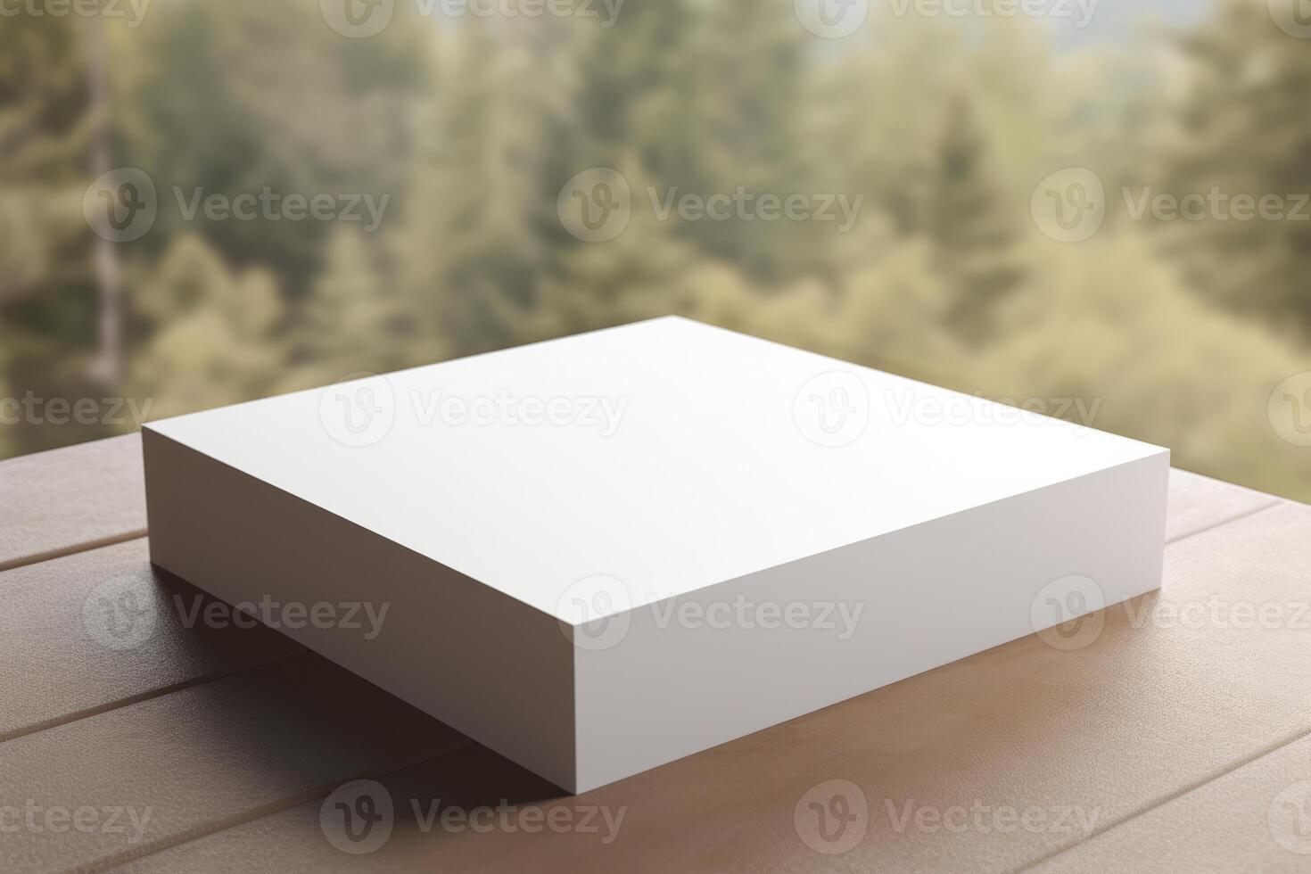 AI generated Close up of a plain white box mock up with a matte finish. Generative AI photo