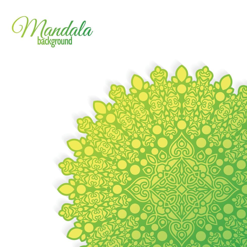 Green decorative mandala background vector