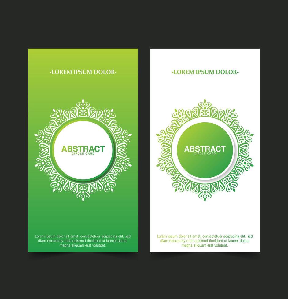 green ornament circle greeting card vector