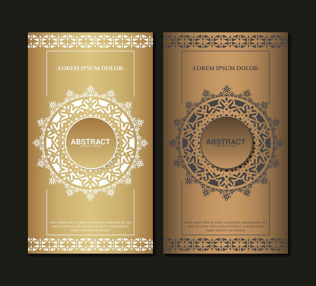 luxury ornament circle border design card vector