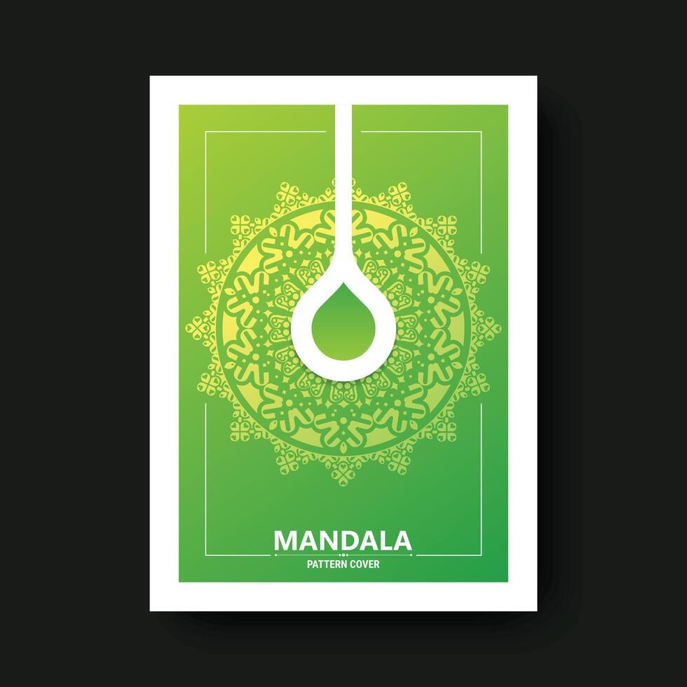 elegant green mandala cover design vector