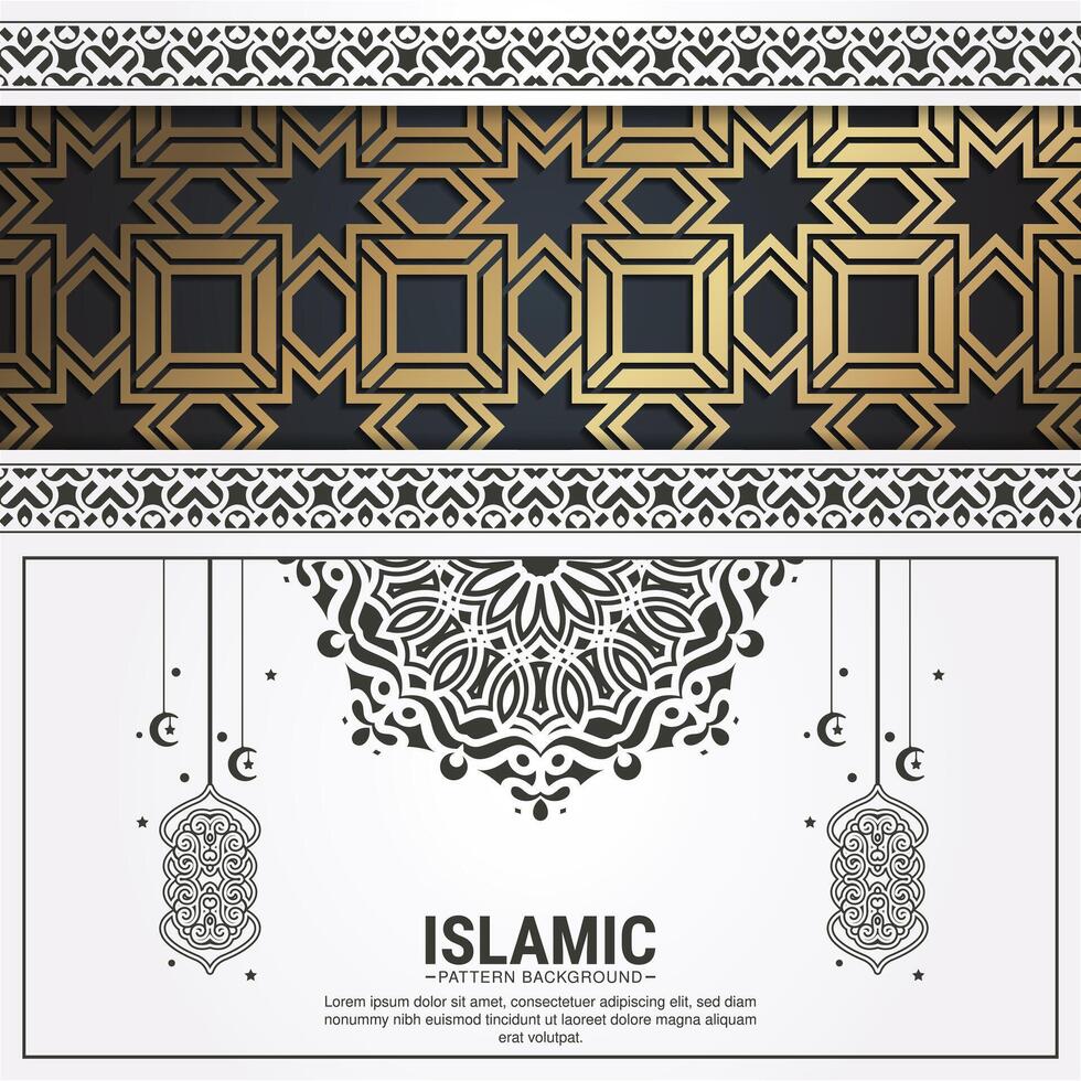 Luxury ramadan kareem banner in black and gold style vector