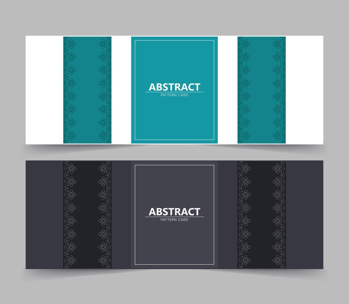 Flat border line pattern card design vector