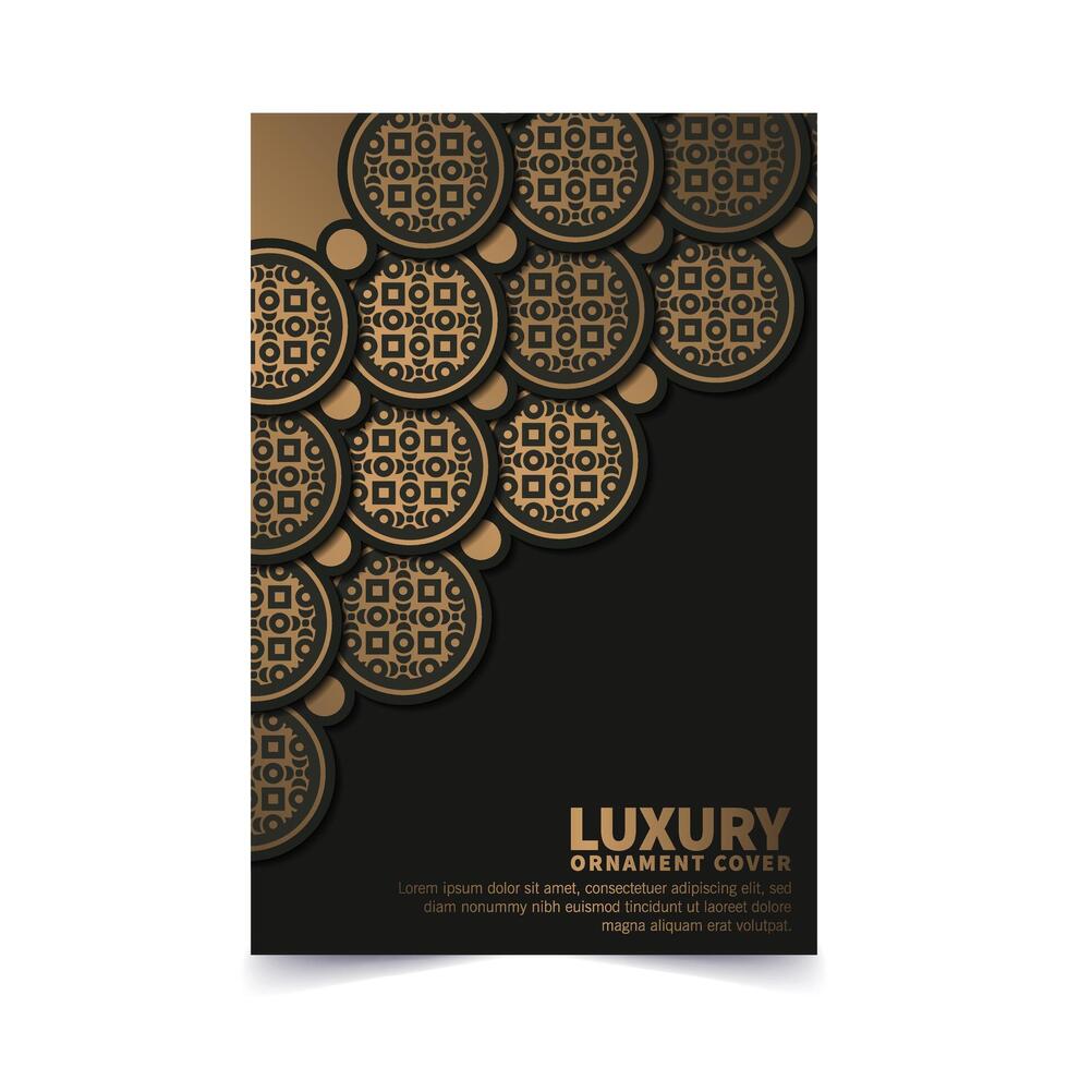 luxury dark border ornament pattern cover vector