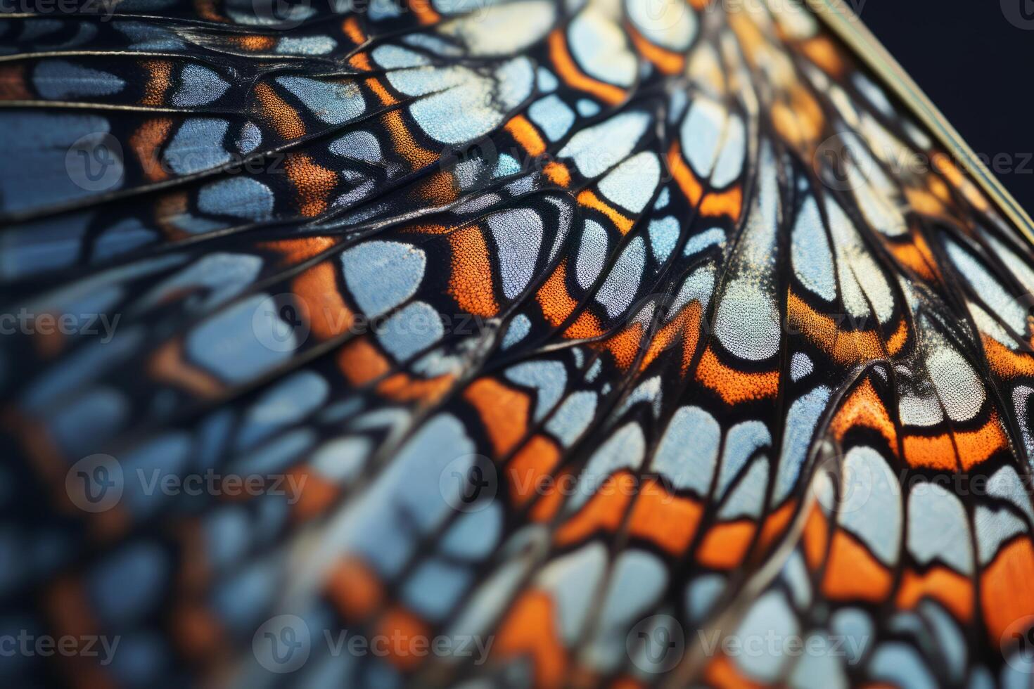 AI generated Close-up of intricate patterns on a butterfly's wing. Generative AI photo