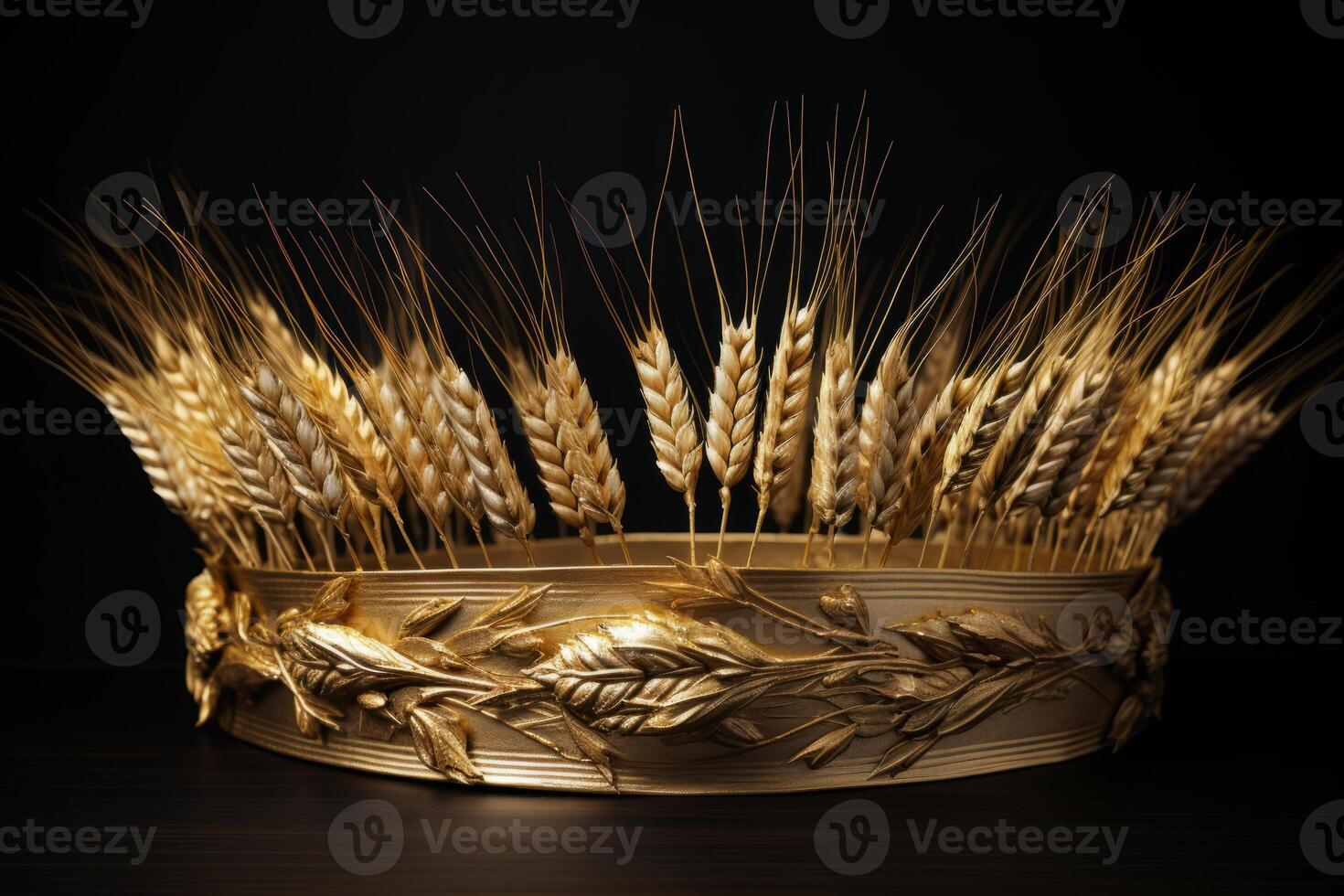 AI generated A crown of wheat stalks representing abundance. Generative AI photo