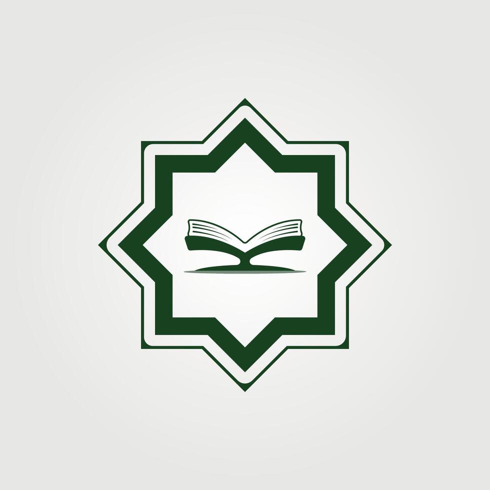 holy book of muslim logo vector vintage illustration design, minimalist logo