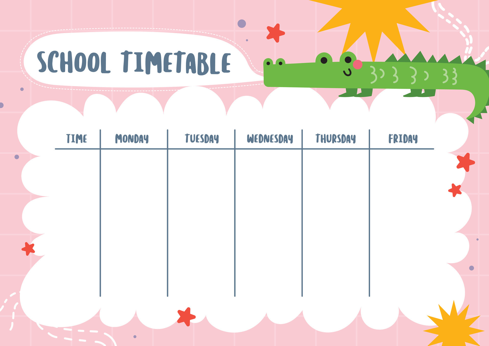 Flat Design Vector School Education Timetable Class Schedule Printable flat-design-vector-school-education-timetable-class-schedule-printable