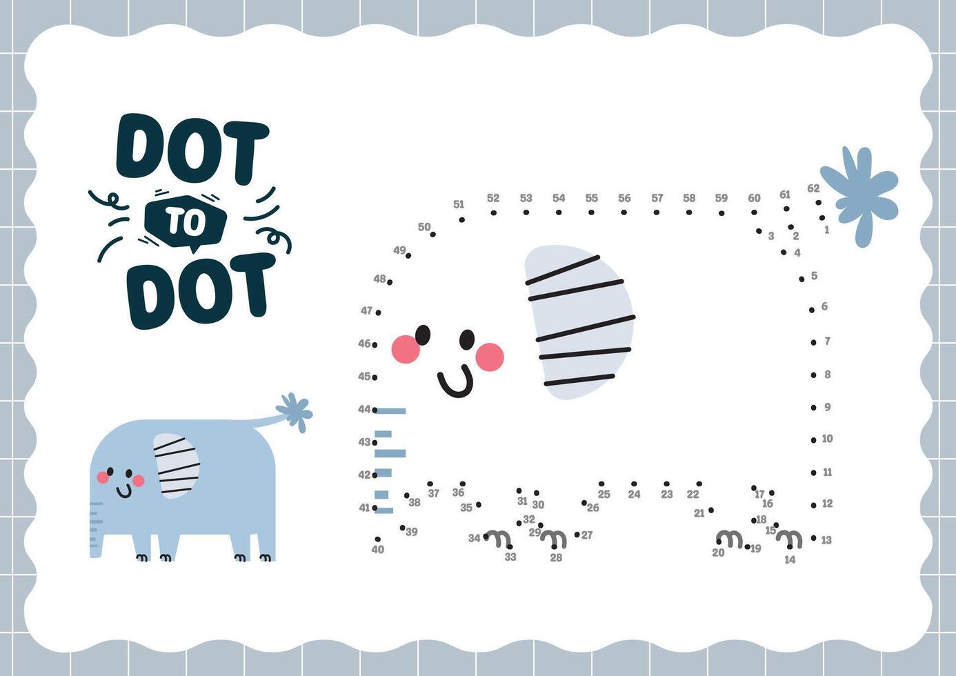 flat design vector dot to dot worksheet printable for kids school fun learning activity