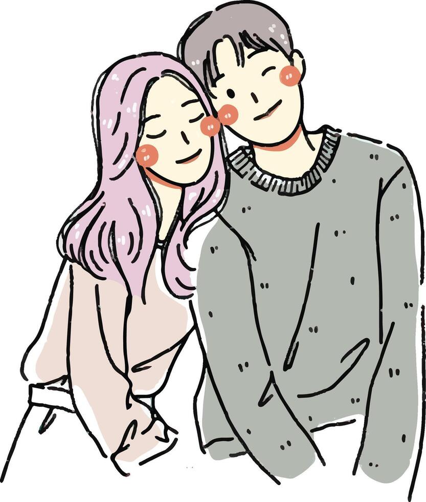 happy couple goals drawing illustration vector