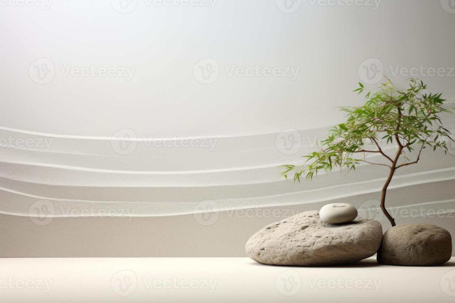 AI generated Tranquil and soothing background with a Zen rock garden's simplicity. Generative AI photo