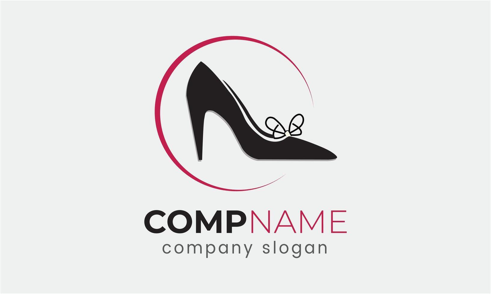 AI generated Ladies shoes vector design logo template