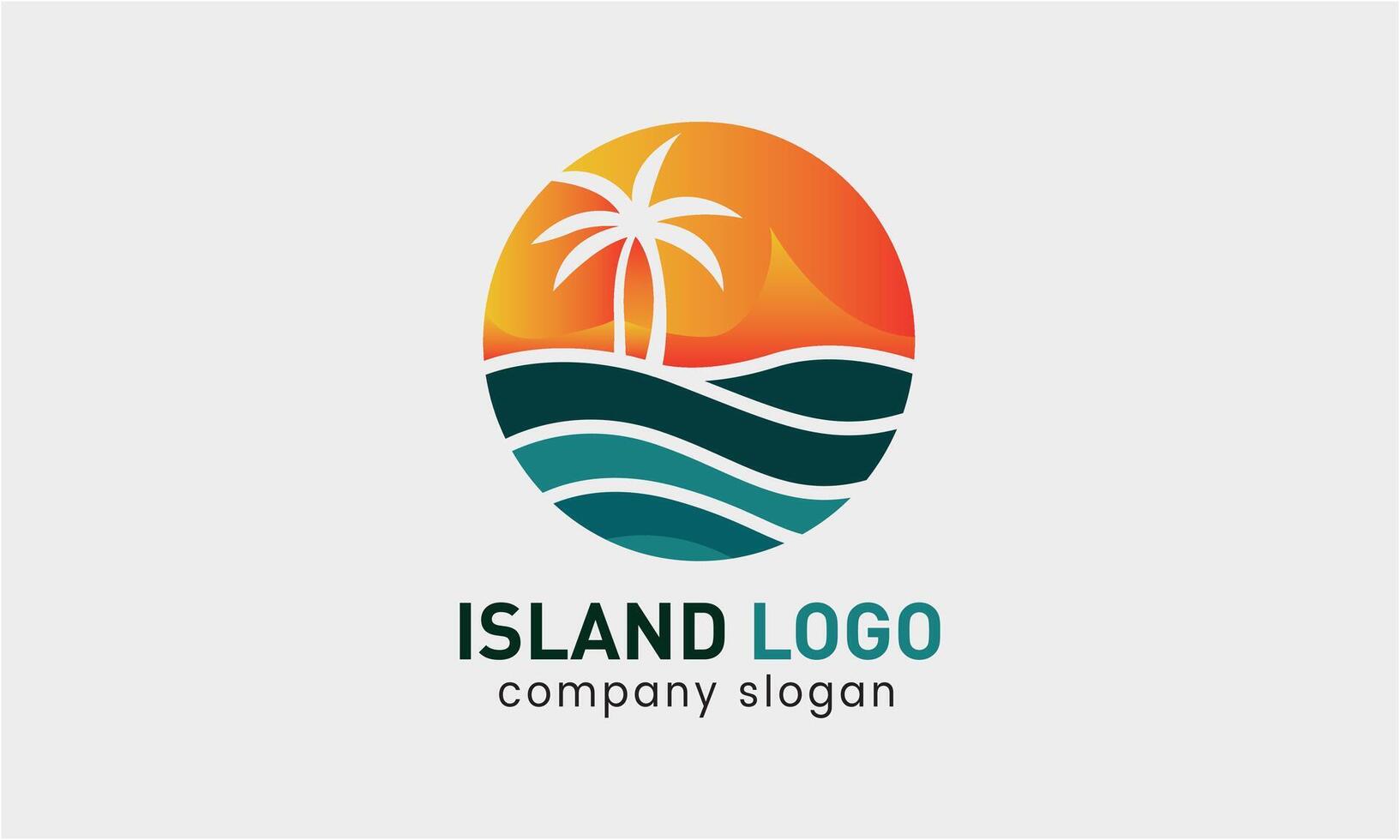 AI generated Island natural sky vector icon logo design minimalist modern