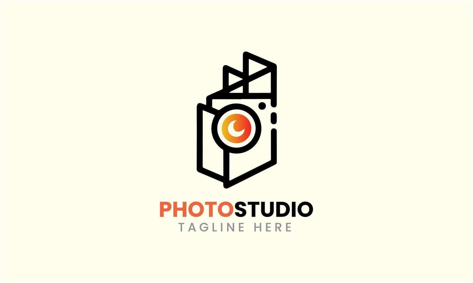 ai generado foto estudio cámara icono película lente ligero vector logo moderno minimalista único estudio modelo