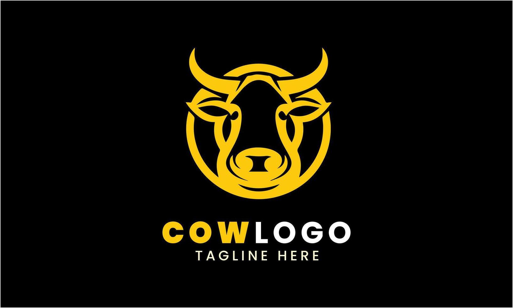 AI generated Cow minimalist logo vector design template idea
