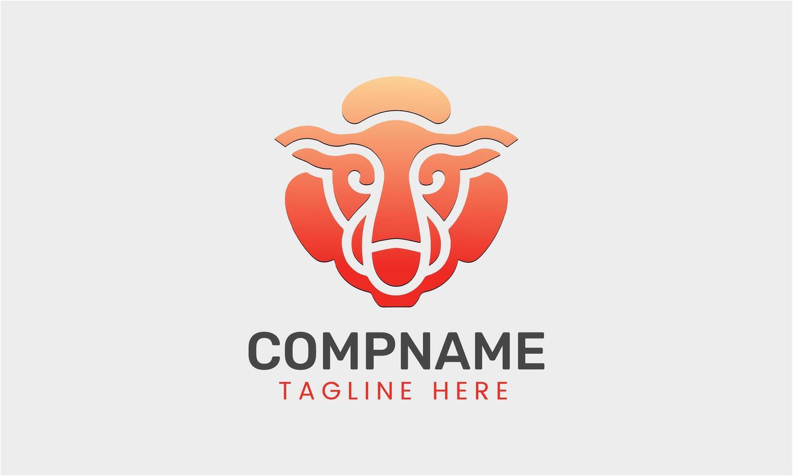 AI generated Cow minimalist logo vector design template idea