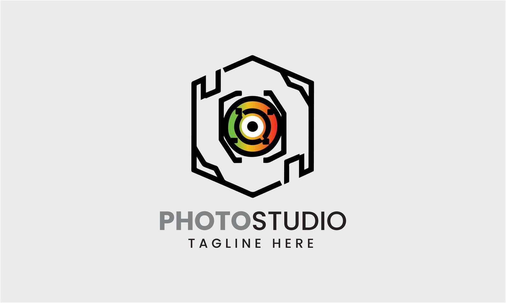 ai generado foto estudio cámara icono película lente ligero vector logo moderno minimalista único estudio modelo