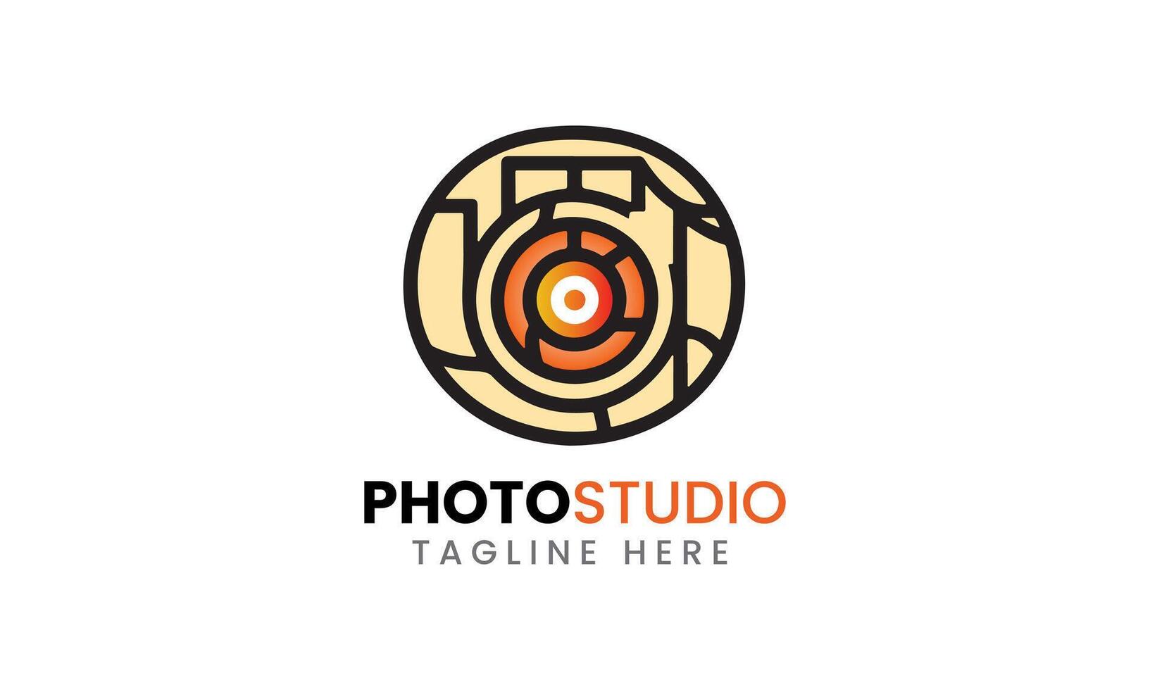 ai generado foto estudio cámara icono película lente ligero vector logo moderno minimalista único estudio modelo