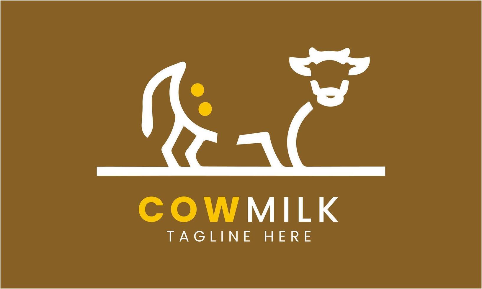 AI generated Cow minimalist logo vector design template idea
