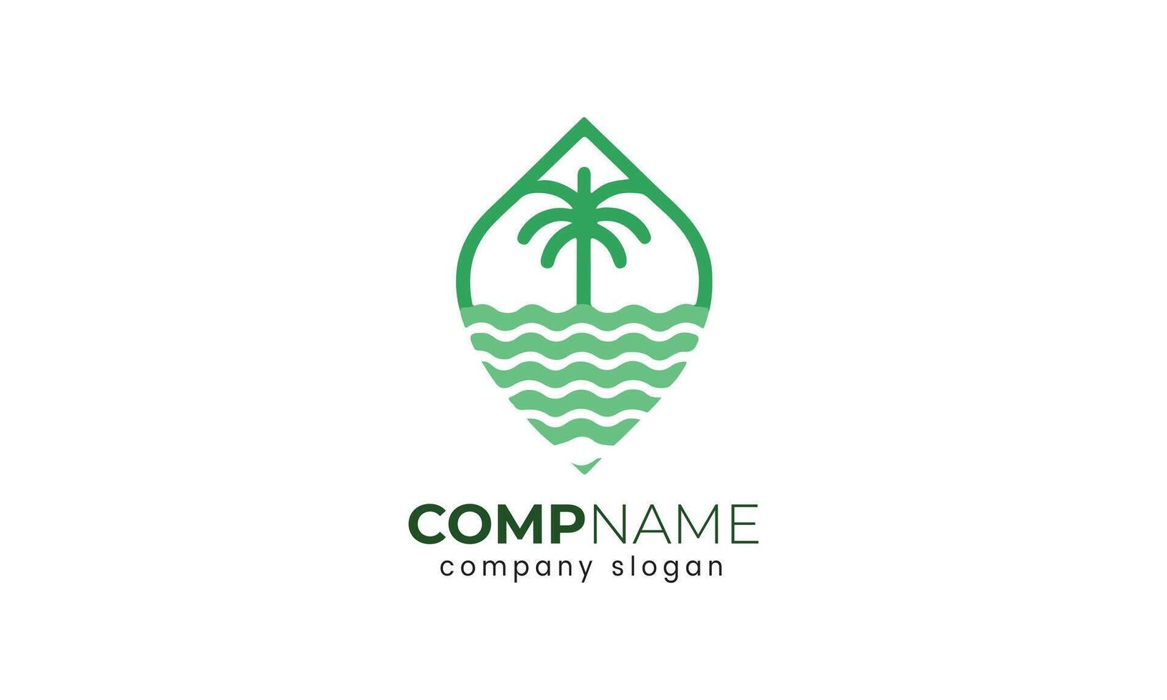 AI generated Island natural sky vector icon logo design minimalist modern