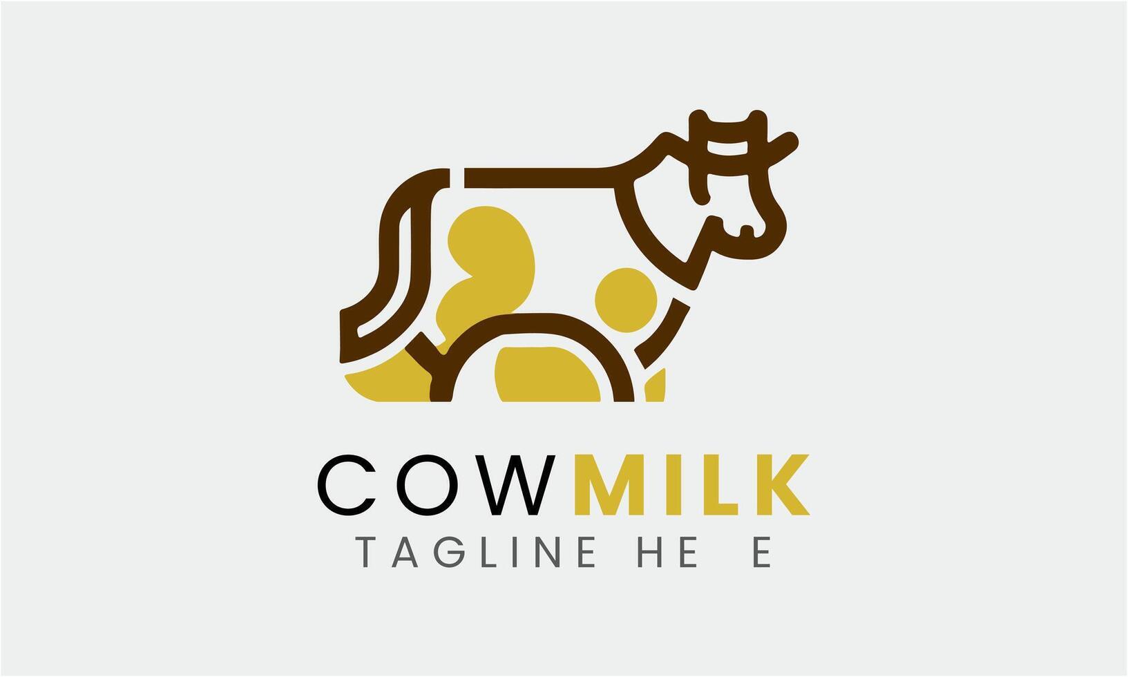 ai generado vaca minimalista logo vector diseño modelo idea