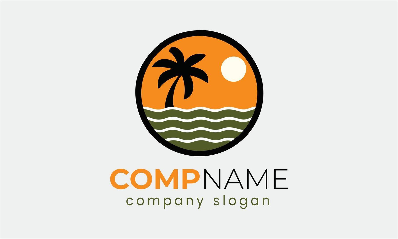 AI generated Island natural sky vector icon logo design minimalist modern