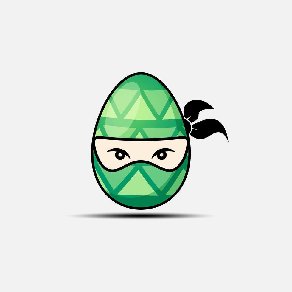 diseño vector Pascua de Resurrección ninja huevo logo icono elemento vector