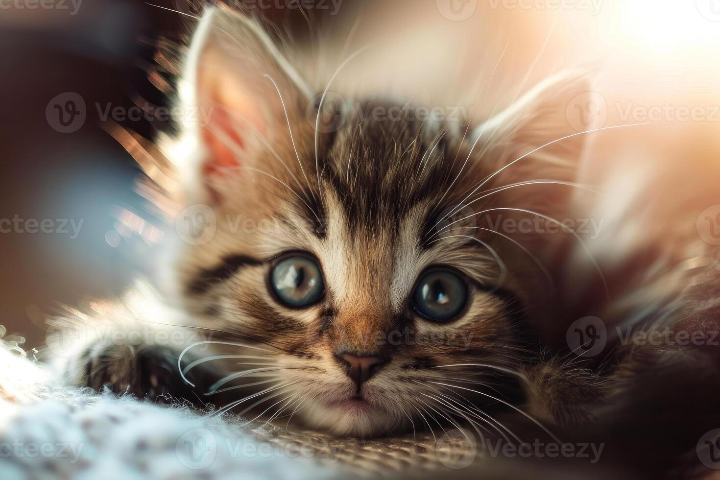 AI generated Fluffy Adorable cute kitten. Generate Ai photo