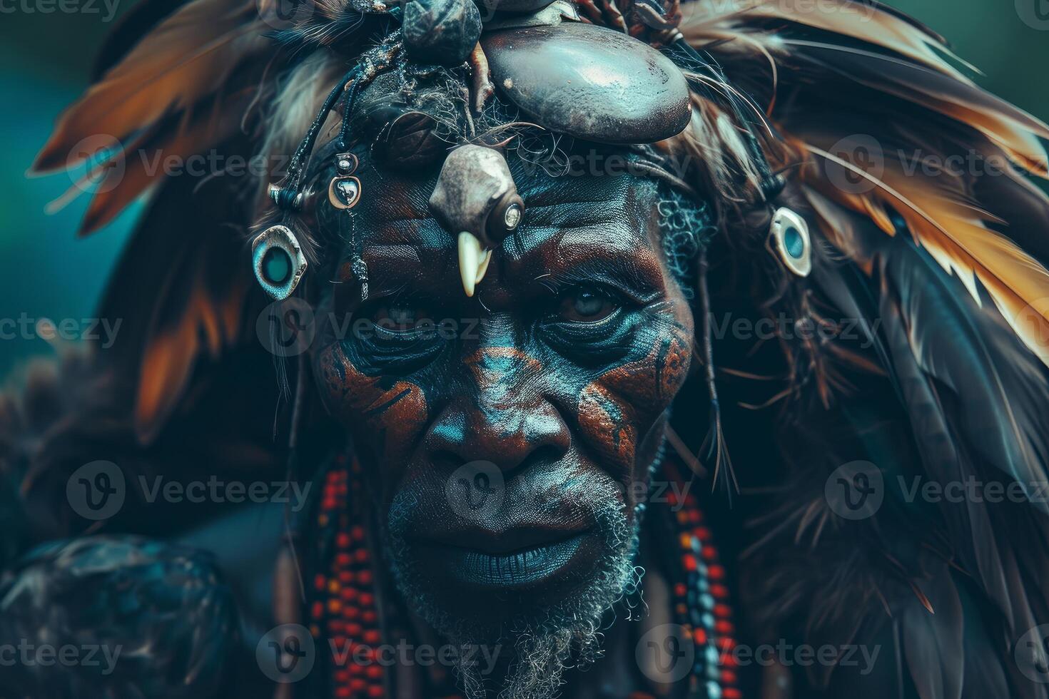 AI generated Spiritual African shaman. Generate Ai photo