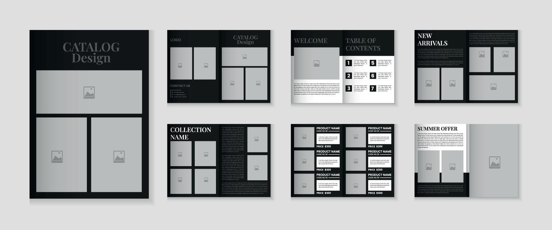 Catalog design or 12 pages product catalogue template design vector