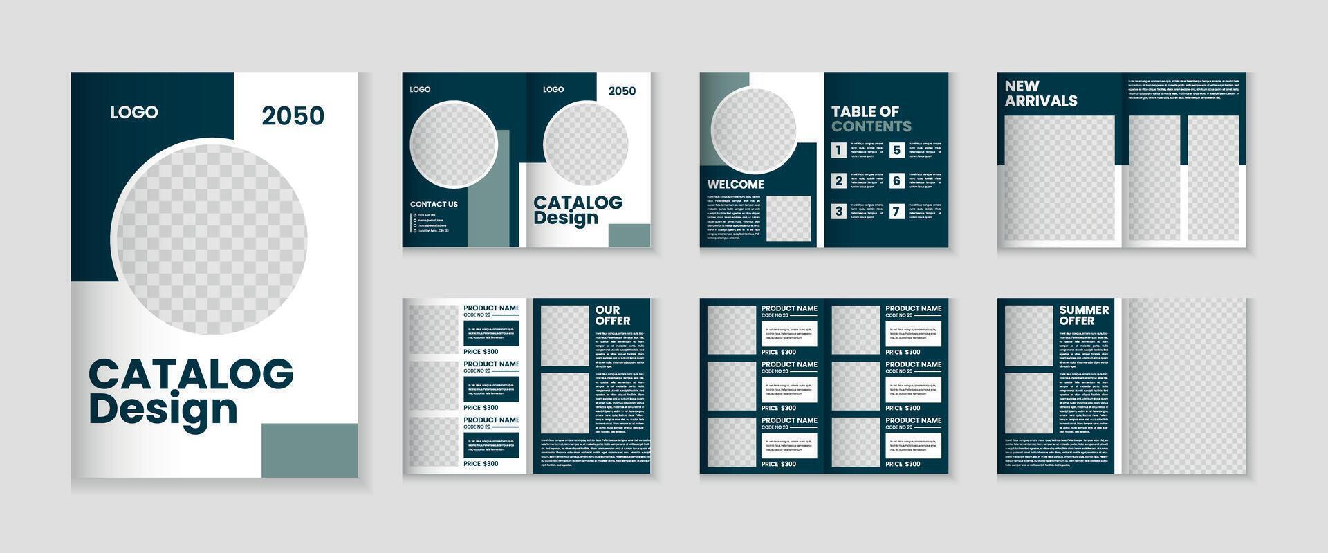 Catalog design or 12 pages product catalogue template design vector