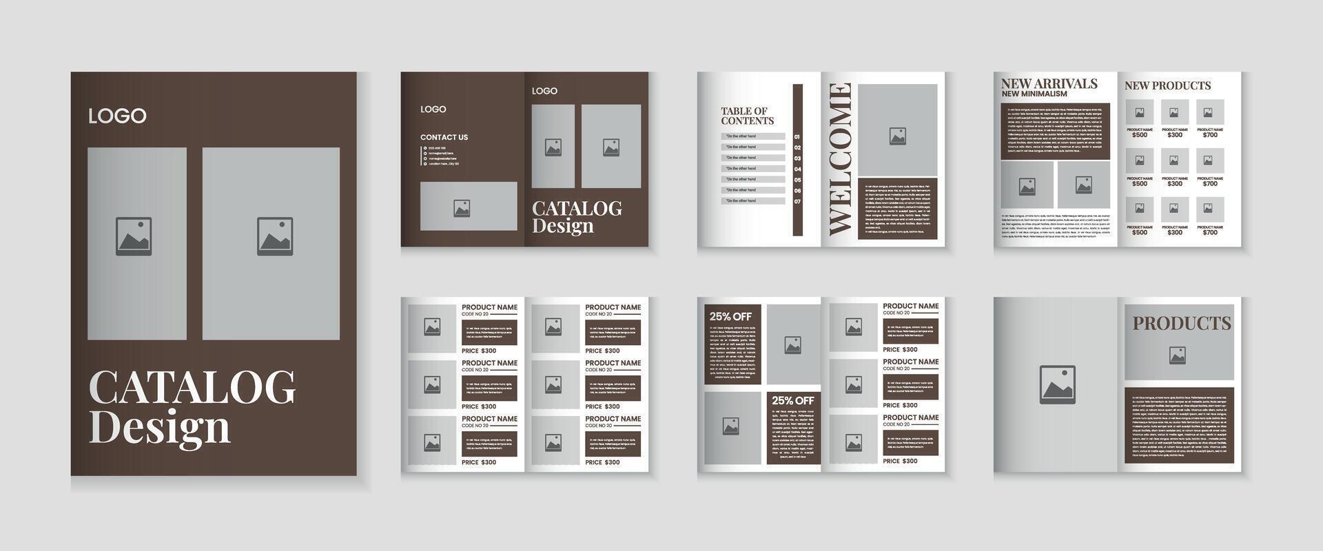 Catalog design or 12 pages product catalogue template design vector