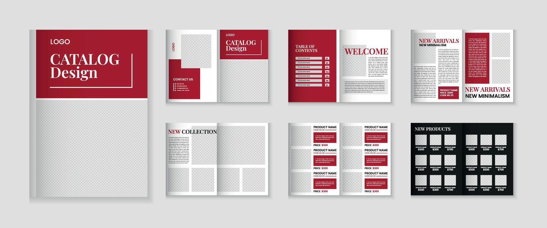 Catalog design or 12 pages product catalogue template design vector