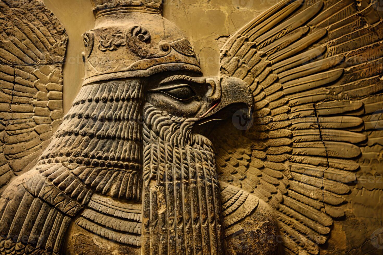 AI generated Mysterious Ancient Sumerian god. Generate ai photo