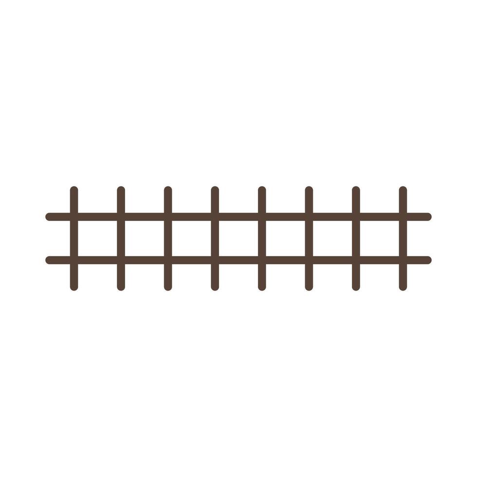Traditional wire fence. Object of the exterior of a farm or ranch. vector